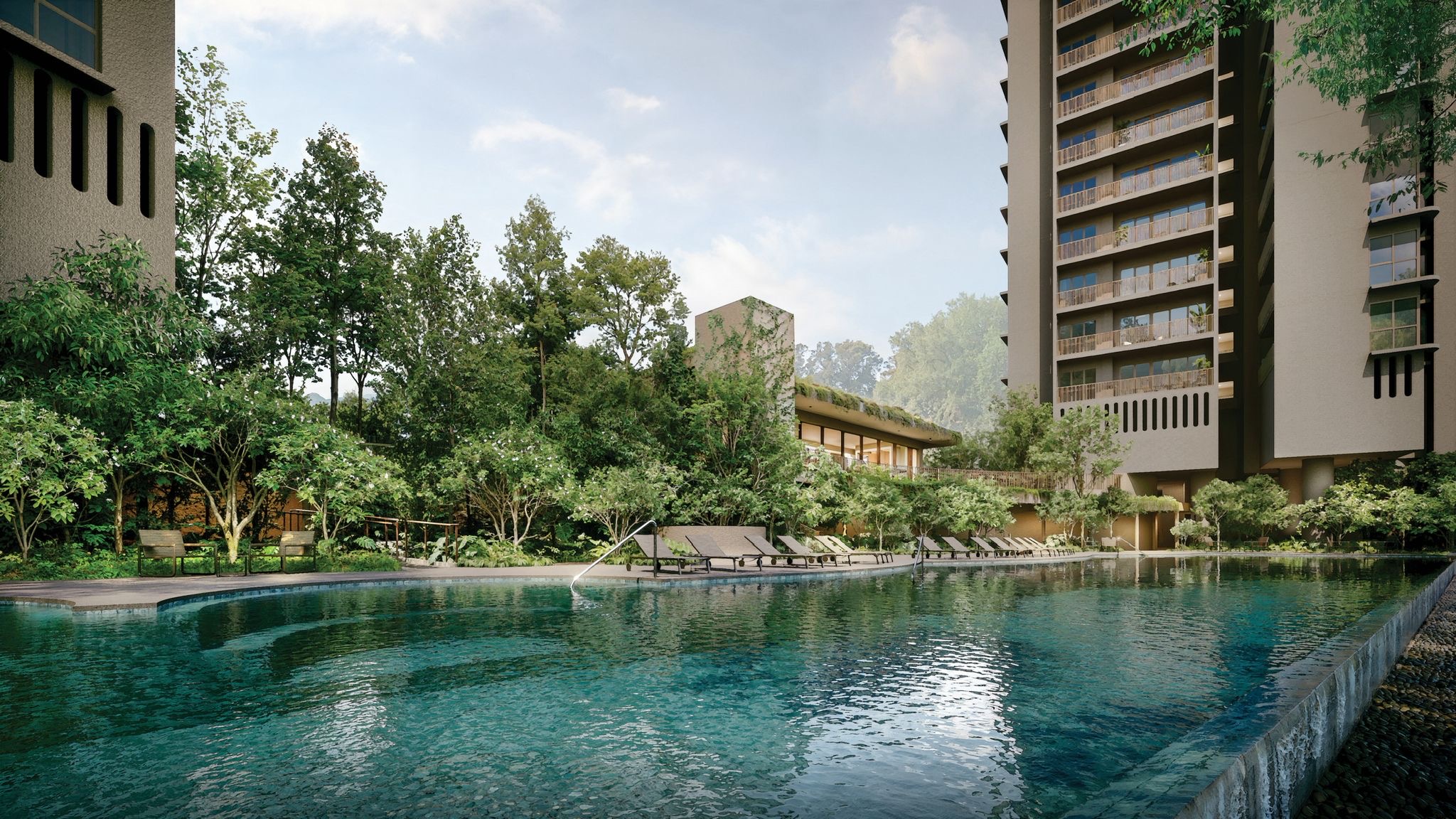 River Modern condo swimming pool Singapore