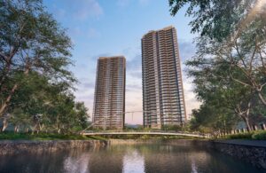 River Modern condo two towers front facade Singapore